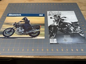 HONDA CBX Motorcycle Sales Brochure, 1980, & Cycle mag CBX report, both original