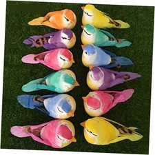 12pcs on Artificial Simulation Foam Feather Birds 3.5in Mini Love Birds Clip