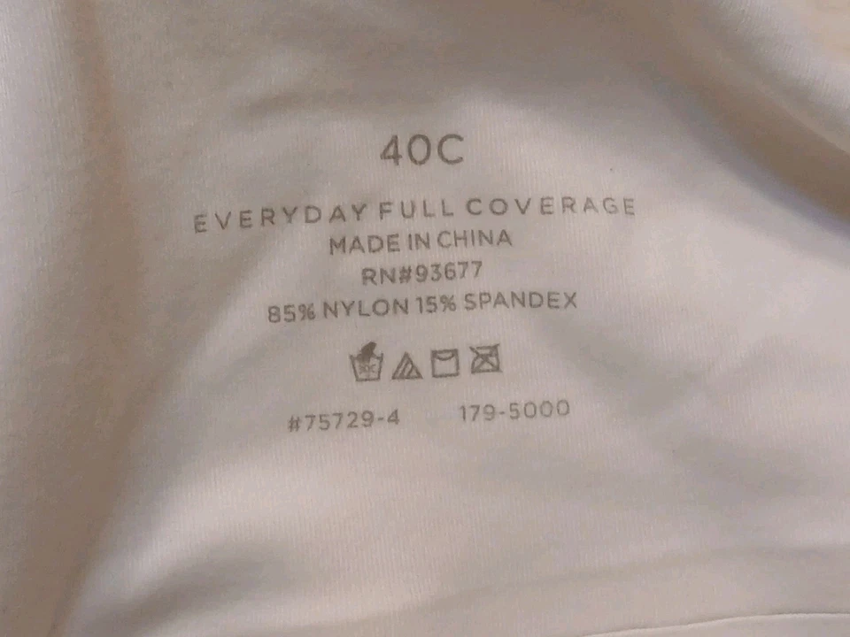 Sujetador Liz Claiborne 40C Cobertura Completa Diario Blanco Forrado Con Aros Foto 4 de 4