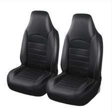 Car Front Seat Covers Sport Style Pu Leather High Back Bucket Car Seat Cover
