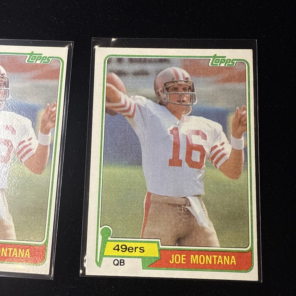 (2) Tarjetas de novato 1981 Topps Joe Montana #216 nítidas  Foto 3 de 4