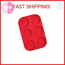 Mrs. Anderson's Baking 6-Cup Muffin Top Pan, Non-Stick European-Grade Silicone