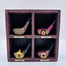 Russ Berrie Co Miniature Golf Wood Heads- History Shadow Box Display