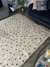 Cream And Black Polka Dot Rug