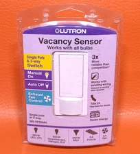Lutron Vacancy Sensor Switch 5A Single Pole 3 Way Auto Off Exhaust Fan Controll