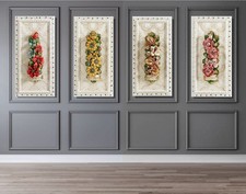 Wall plaque Capodimonte Porcelain Flowers Seasons Vertical Relief 3D Hand made