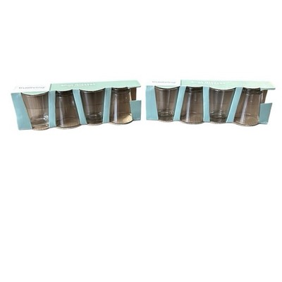 Shot Glass Set Of 8 New In Box Clear Glass Party Bar Home Entertain Standard Siz