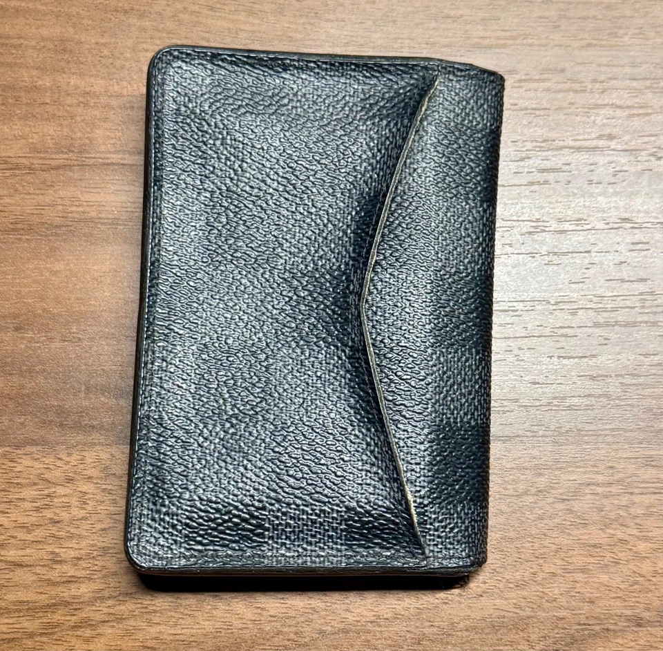 Louis Vuitton Damier Black Leather Pocket Organizer Mens Wallet - Image 3 of 4