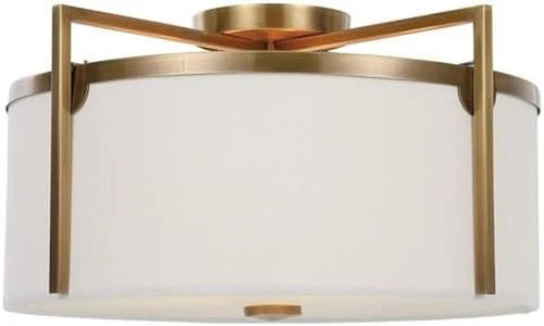 Colfax Antique Brass 3-Light Semi Flush Mount Ceiling Light by - Picture 6 of 6