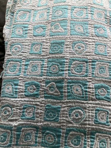 Vintage blau Polsterstoff 12 Fuß x 2-7 Zoll Mehrzweck Mischmischung gebraucht - Bild 2 von 6