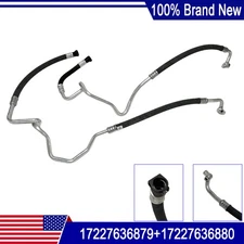 2x Engine Oil Cooler Hose Pipe Inlet & Outlet For BMW 535i 640i 17227636879