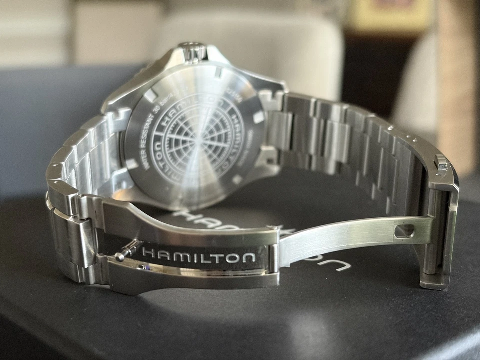 Автоматические часы Hamilton хаки темно-синий акваланг 43 мм черный циферблат - Изображение 4 из 4