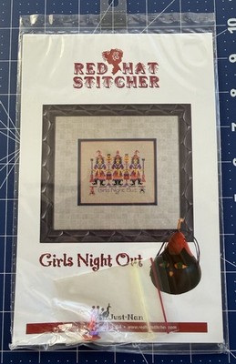 Red Hat Stitcher Girls Night Out by Just Nan Chart & Charm New Sealed