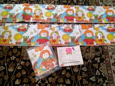 Vtg Lot of 3 Owens Corning Fiberglas MOD 60s Juvenile Curtain Valances 61" x 10"