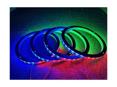 Sando Tech 4PCS 10'' Dream Color Chase LED Speaker Lights RGB Speaker Rings S...