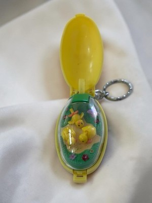 Vintage 1993 Pocket Critters Peck'n Chicks Yellow Keychain Takara - PARTIAL WORK
