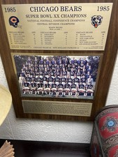 Chicago Bears 1985 Super Bowl XX Champions SIGNED Ditka,Dent,Buford  Wall Plaque