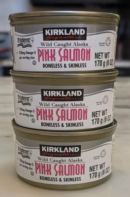 Kirkland Signature Wild Caught Alaska Pink Salmon Boneless & Skinless 3 6 Oz Can