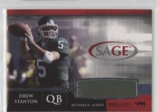2007 SAGE Auto Football Jerseys Red 4/99 Drew Stanton #J16 5r3