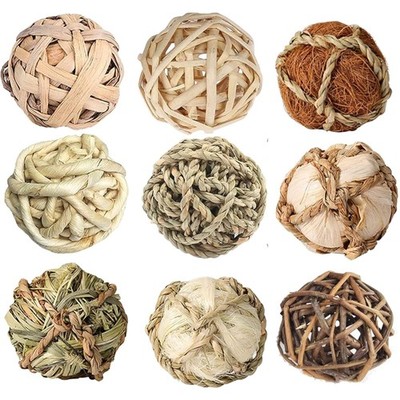 Interessantes Grasballspielzeug für Hamster, Kaninchen & Meerschweinchen, 8 cm