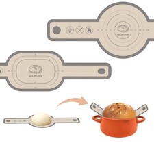 Silicone Bread Sling, Easy Clean Reusable Baking 2 Pack Oval and Round, Gray