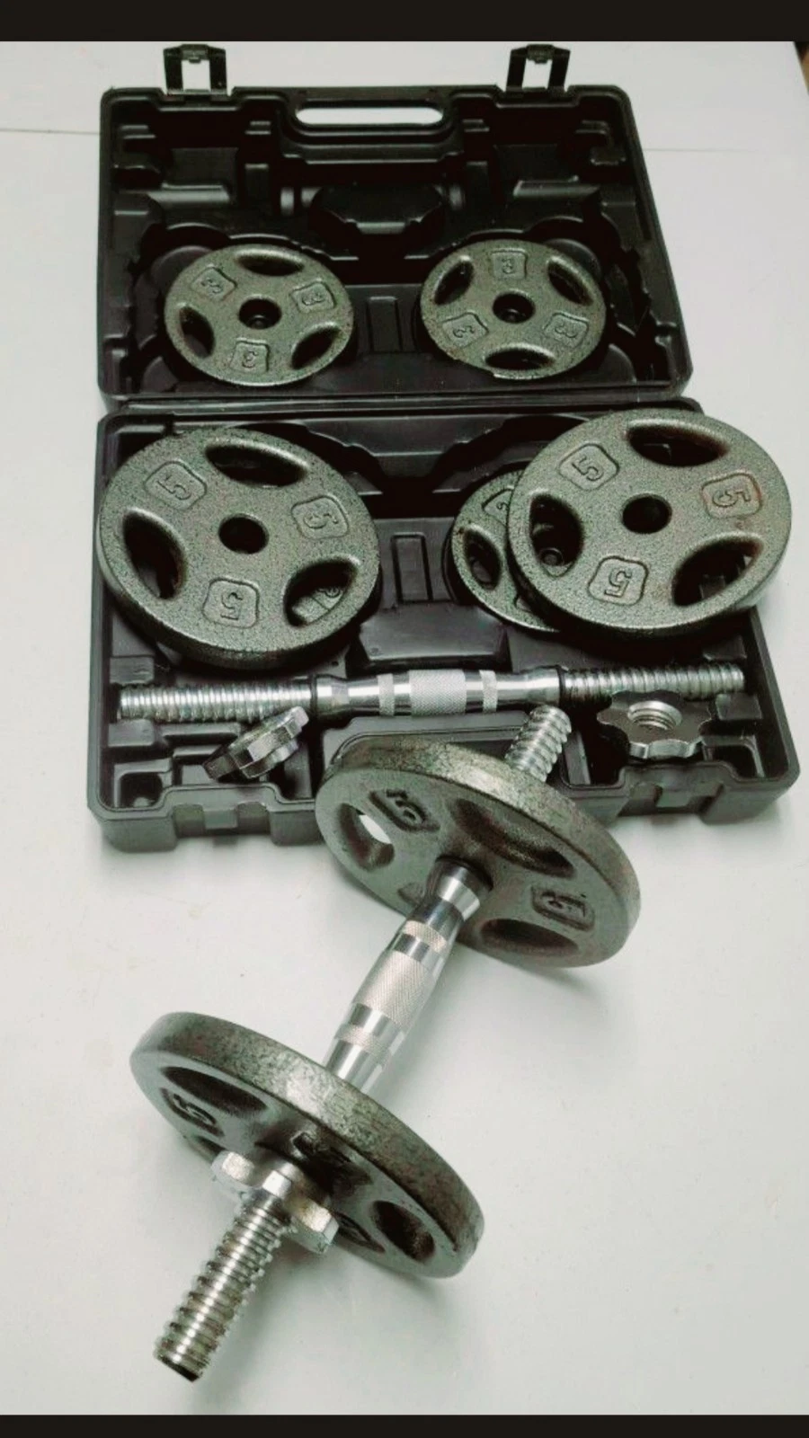 Iron Dumbbell with Vinyl box 14pc - 43lbs