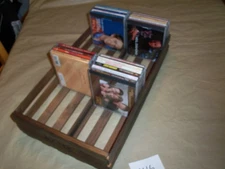 VTG AZTEC LASERLINE DOUBLE 2 ROW 80 CD DVD HOLDER WOOD CRATE STORAGE BOX RACK