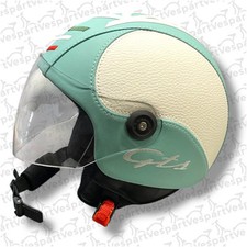 Casco Vintage personalizzato Gts 310 Verde Relax Amabile in pelle Vespa S M L XL