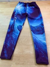 Girl s Disney Frozen Spandex Leggings size M with Elsa Town of Arendelle