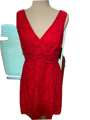 DONNA MORGAN ANTHROPOLOGIE LADY'S DRESS 4 RED ANIKA LACE NWT A1 | eBay