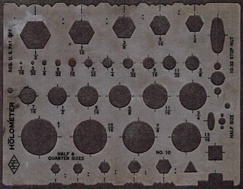 ✅ SALE!  POST HOLOMETER NUT & BOLT TEMPLATE ~ 1958~ Aircraft Design ~ Excellent - Picture 4 of 4