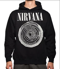 Nirvana N Circle HOODIES BLACK MEN's SIZES