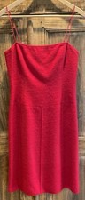 Tahari Red Wool Cocktail Dress Sleeveless Size 8