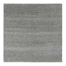 8'1" x 8'2" Harbor Gray Undyed Wool Grass Design Square Hand Knotted Rug R79589