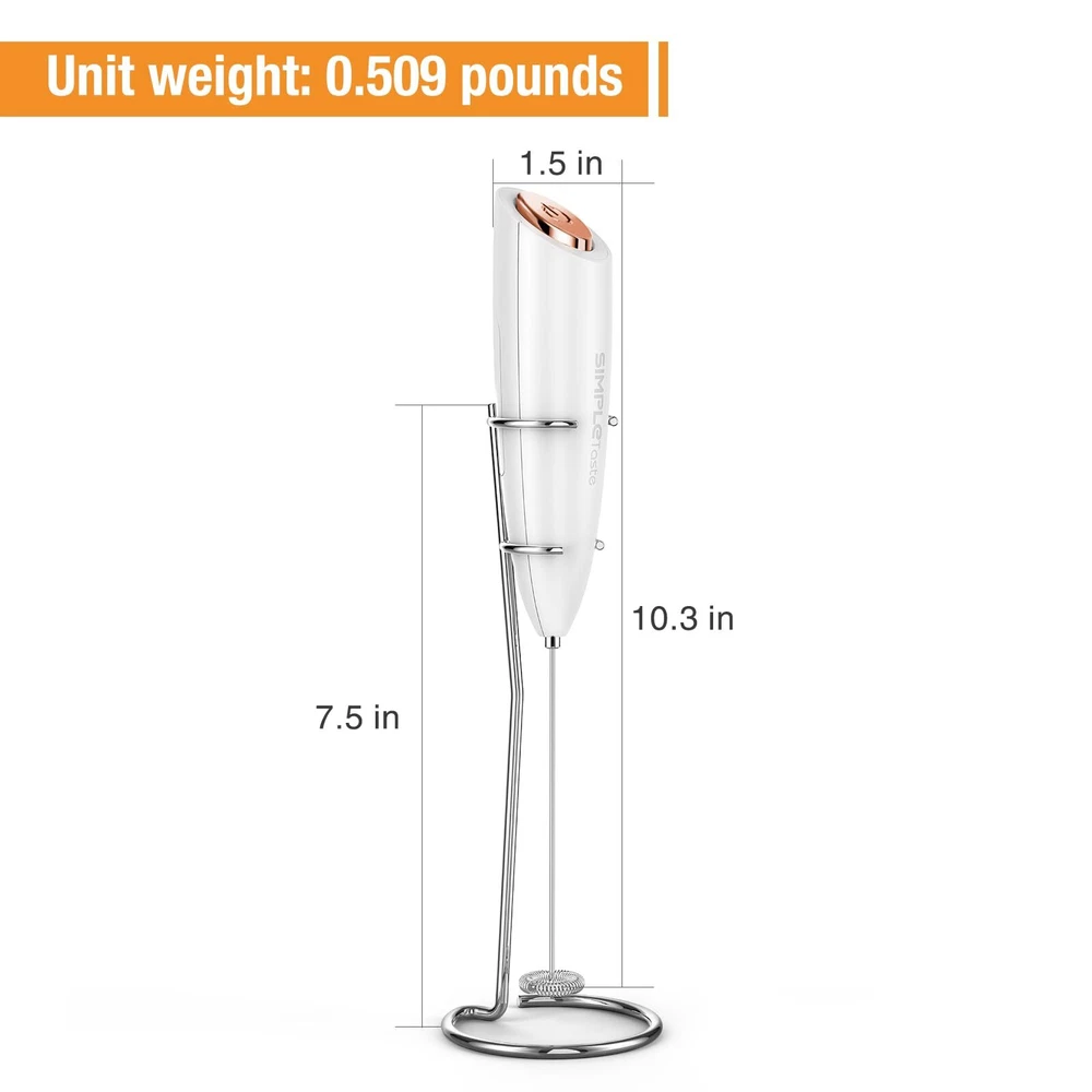 Milk Frother Handheld Battery Operated Electric Foam Maker, Drink Mixer with ...