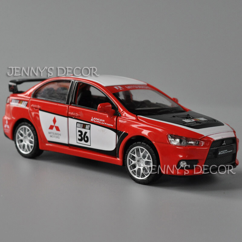 Modellino Auto Da Corsa Mitsubishi Lancer Evolution Ralliart, Scala 1:32, Pressofuso Caipo, Giocattolo Con Trazione Indietro - Foto 4