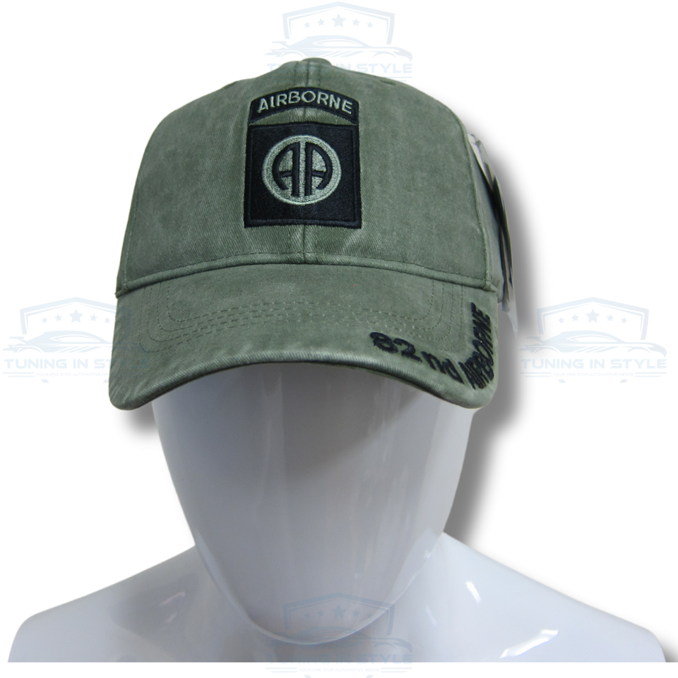 82nd Airborne Division Insignia Baseball Cap - U.S. Army Style, OD