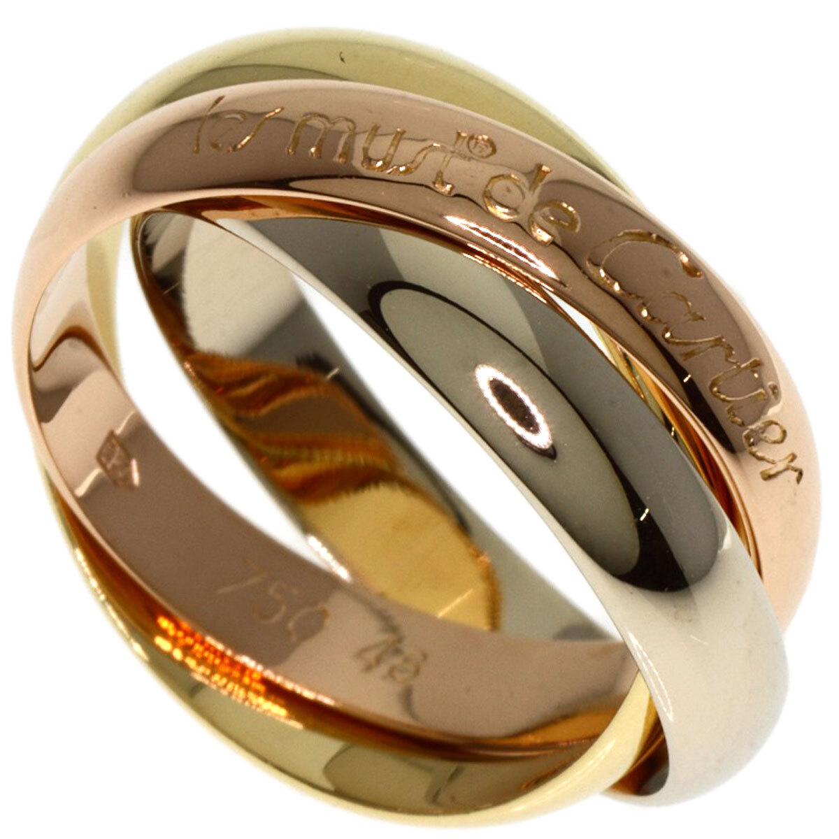 Cartier トリニティSM 48 CARTIER Ring Trinity #48 K18 Yellow Gold K18 White Gold | eBay