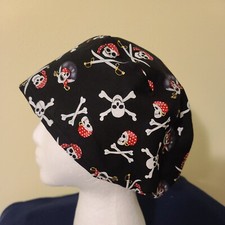 Euro Style: Pirate Skull Crossbones - Surgical Scrub Cap