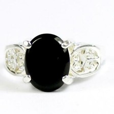 925 Sterling Silver Ladies Ring, Black Onyx, SR369