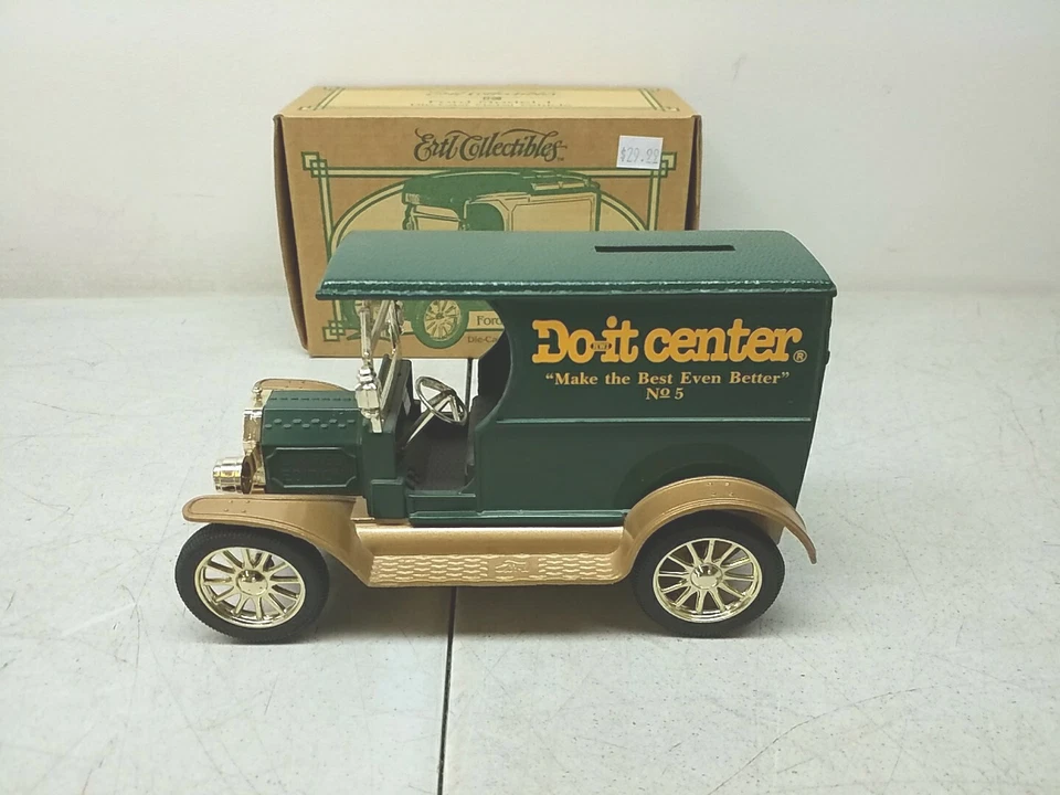 Ertl 1912 Ford Model T Open Front Panel Side Truck HWI Do It Center Bank No F452 - Image 2 of 4