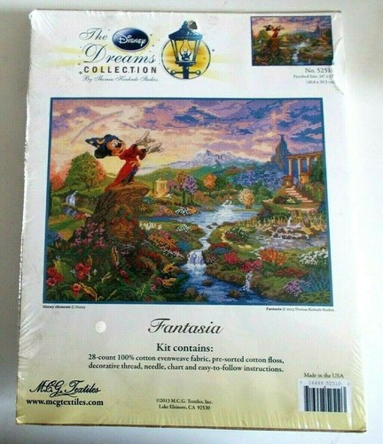 MG Textiles Kinkade Disney Dreams Collection Fantasia Cross Stitch Kit 52510 - Picture 2 of 3