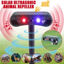 Solar Outdoor Motion Sensor Alarm 2 130db Ultrasonic Siren with 4 Modes Flashing