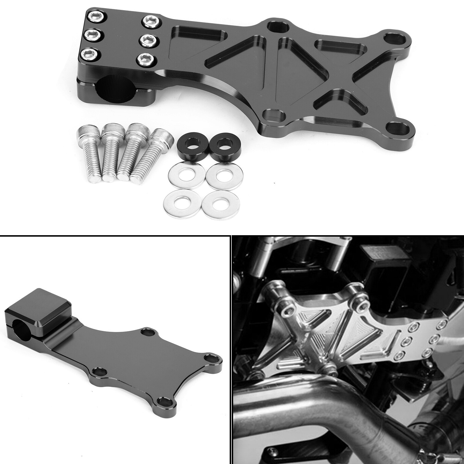 Black Engine Guard Bracket Fixed Fastening for Honda MSX125/SF Grom 2013-2019 Models - Durable & Secure Fit