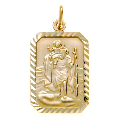 9CT GOLD ST SAINT CHRISTOPHER PENDANT - 3.3g