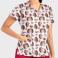 Prints By Mayven Hedgehog Honey Scrub Top Size Xs