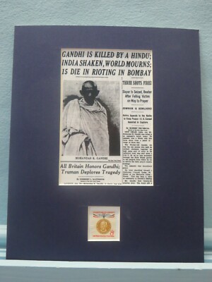  Mahatma Gandhi is assassinated honored by his own stamp