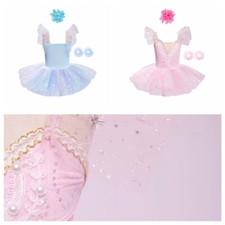 Girls Outfit Ballerina Fancy Dress Up Show Set Concert Costume Swan Lake Tulle