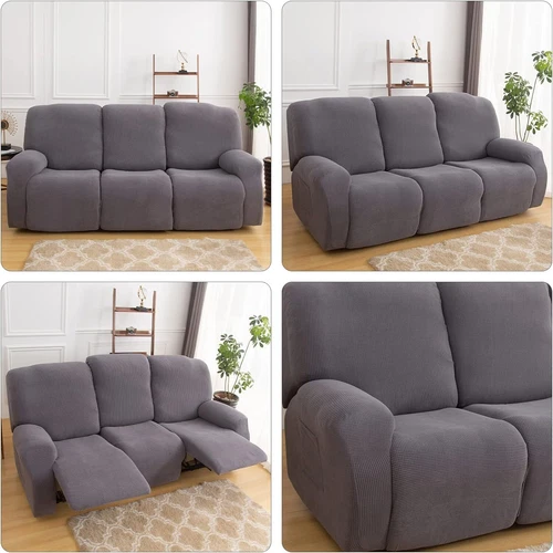 Elastischer Relaxsessel 3-Sitzer Sofa Bezug Jacquard Relaxsessel Schonbezüge - Bild 3 von 29