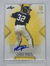 2021 LEAF PERFECT GAME YELLOW CANNON PEEBLES PAPER RC AUTO # 12/20